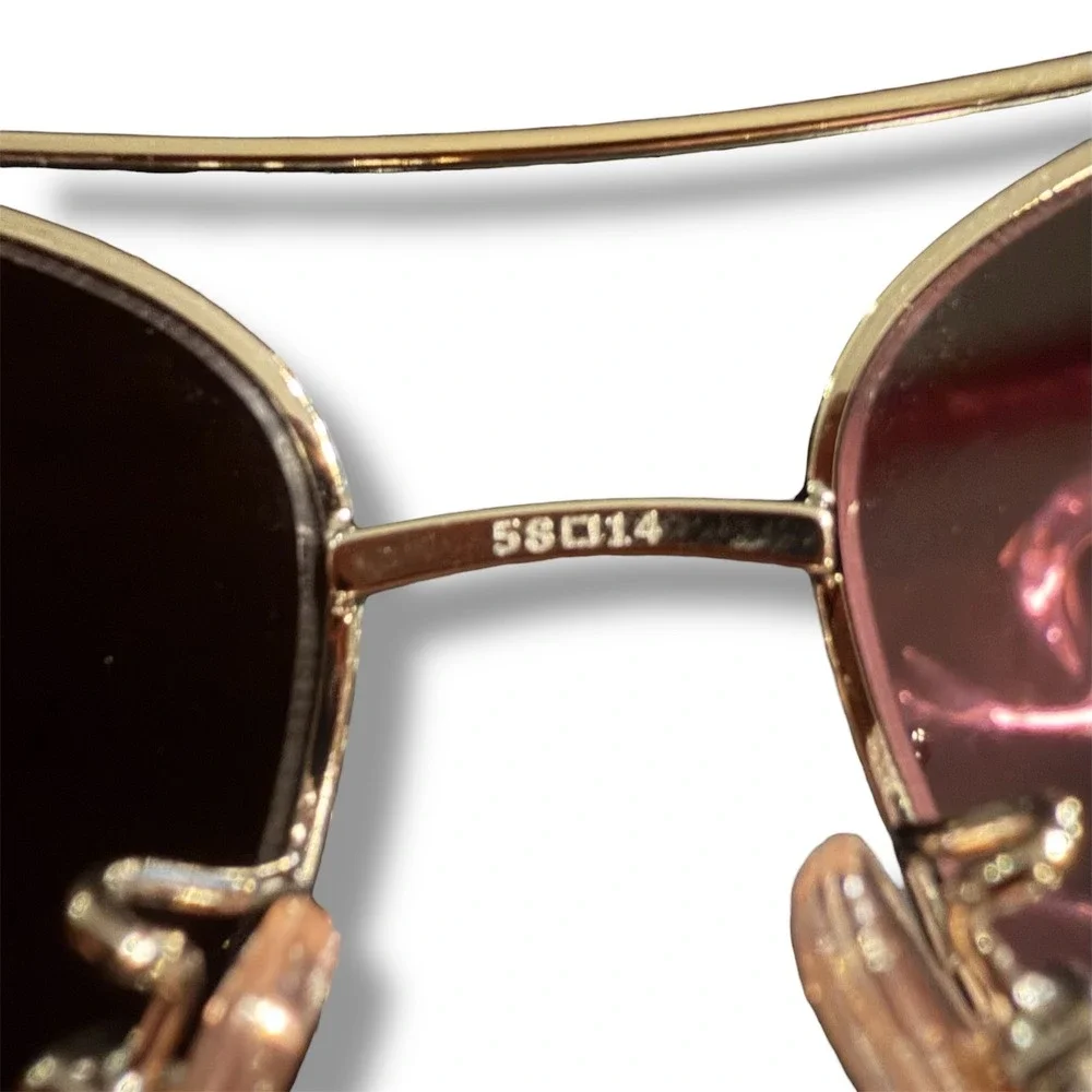 Coach HC7077 Aviator Pilot Sunglasses Shiny Light Gold Burgundy 58 14 140 90058H - Picture 8 of 8